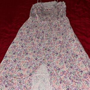 Rewind Floral Maxi Dress - Purple and Pink XXL
